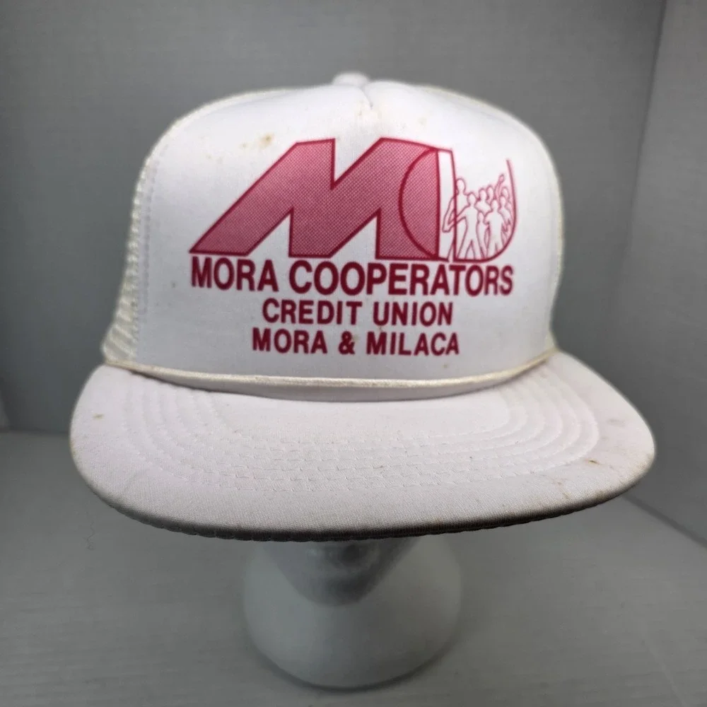 Mora Cooperators Credit Union Trucker Hat White‎ Snapback Mesh Cap